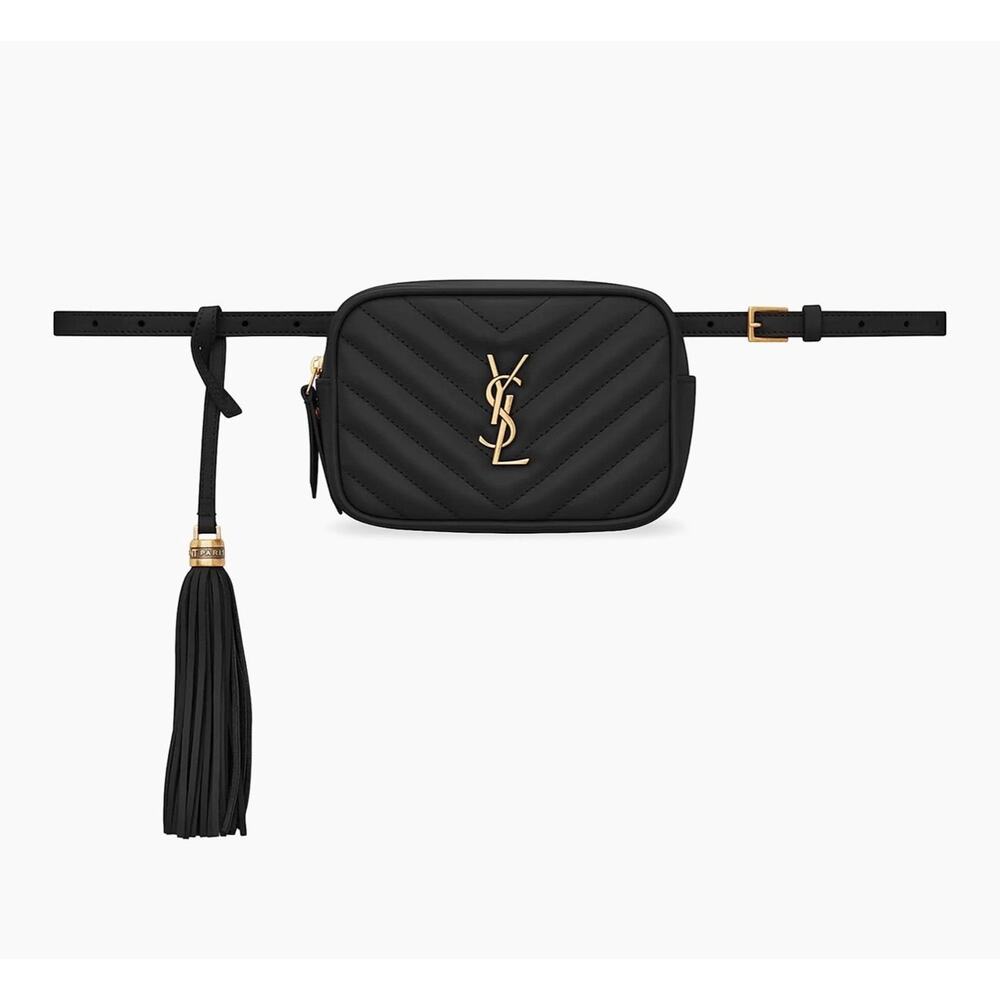 729 Saint Laurent Black Lambksin Belt/Bumbag